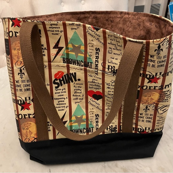 Handmade quirky Firefly Fandom tote - 1 pocket - Picture 3 of 9